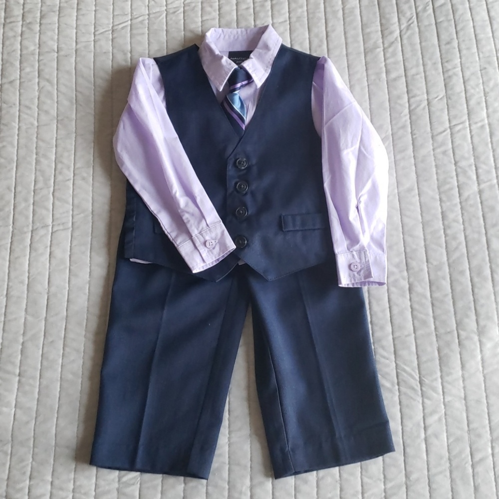 EUC Nautica 4 Piece Blue and Lilac Piece Suit